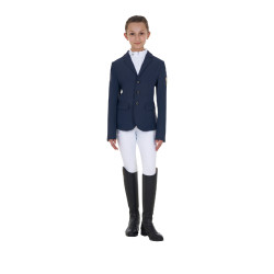 Giacca da concorso unisex per bambini Equestro x FISE tre bottoni Blazer marine Blu marino