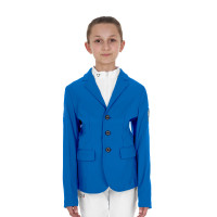 Giacca da concorso unisex per bambini Equestro x FISE tre bottoni Blu di Savoia