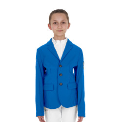 Giacca da concorso unisex per bambini Equestro x FISE tre bottoni Blu di Savoia
