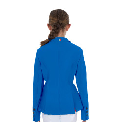 Giacca da concorso unisex per bambini Equestro x FISE tre bottoni Blu di Savoia