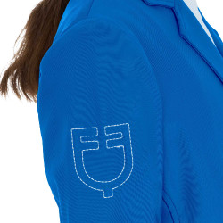 Giacca da concorso unisex per bambini Equestro x FISE tre bottoni Blu di Savoia