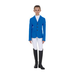 Giacca da concorso unisex per bambini Equestro x FISE tre bottoni Blu di Savoia