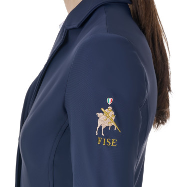 Giacca da concorso donna Equestro x FISE tre bottoni Blazer marine Blu marino