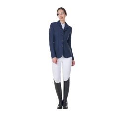 Giacca da concorso donna Equestro x FISE tre bottoni Blazer marine Blu marino