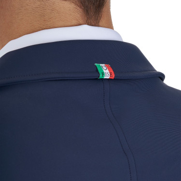 Giacca da concorso uomo Equestro x FISE tre bottoni Blazer marine Blu marino