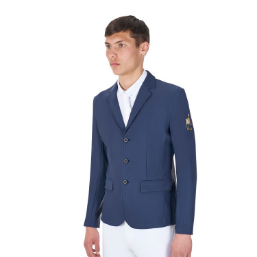 Giacca da concorso uomo Equestro x FISE tre bottoni Blazer marine Blu marino