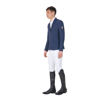 Giacca da concorso uomo Equestro x FISE tre bottoni Blazer marine Blu marino
