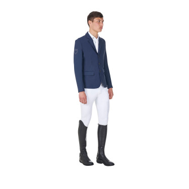 Giacca da concorso uomo Equestro x FISE tre bottoni Blazer marine Blu marino