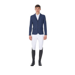 Giacca da concorso uomo Equestro x FISE tre bottoni Blazer marine Blu marino