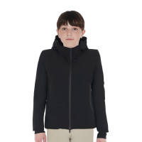 Giacca unisex da bambino Equestro in nylon impermeabile e antivento Nero