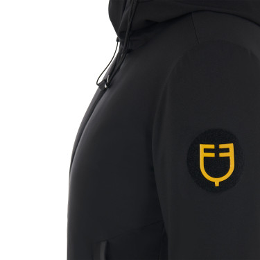 Giacca unisex da bambino Equestro in nylon impermeabile e antivento Nero