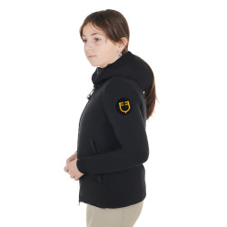 Giacca unisex da bambino Equestro in nylon impermeabile e antivento Nero