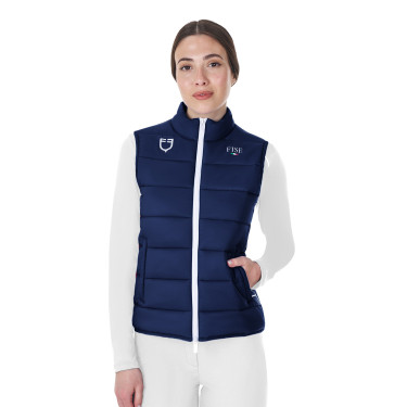 Gilet da donna senza maniche Equestro x FISE taglio slim Blazer marine Blu marino