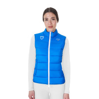 Gilet da donna senza maniche Equestro x FISE taglio slim Blu di Savoia