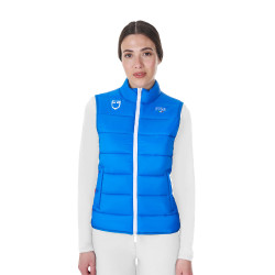 Gilet da donna senza maniche Equestro x FISE taglio slim Blu di Savoia