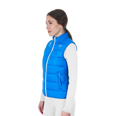 Gilet da donna senza maniche Equestro x FISE taglio slim Blu di Savoia