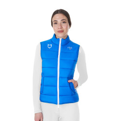 Gilet da donna senza maniche Equestro x FISE taglio slim Blu di Savoia