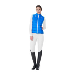 Gilet da donna senza maniche Equestro x FISE taglio slim Blu di Savoia