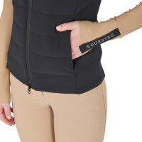 Gilet da donna senza maniche Equestro con zip in tessuto tecnico misto Nero