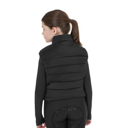 Gilet senza maniche da ragazza Equestro in nylon tecnico Nero