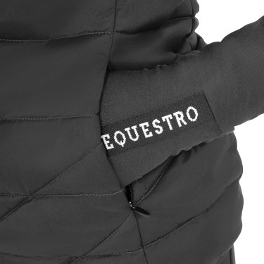 Gilet senza maniche da ragazza Equestro in nylon tecnico Nero