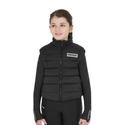 Gilet senza maniche da ragazza Equestro in nylon tecnico Nero
