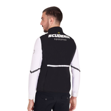 Gilet da uomo Equestro senza maniche a taglio slim in tessuto tecnico Nero