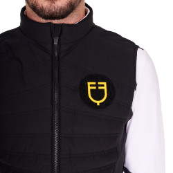 Gilet da uomo Equestro senza maniche a taglio slim in tessuto tecnico Nero