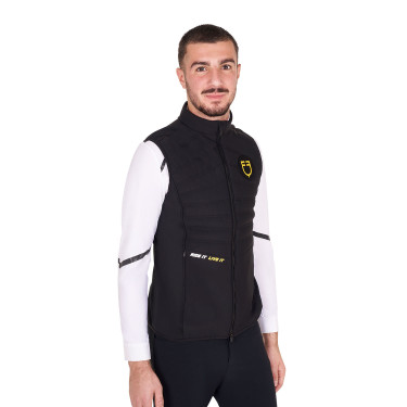 Gilet da uomo Equestro senza maniche a taglio slim in tessuto tecnico Nero