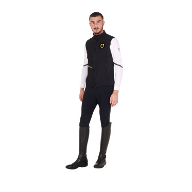 Gilet da uomo Equestro senza maniche a taglio slim in tessuto tecnico Nero