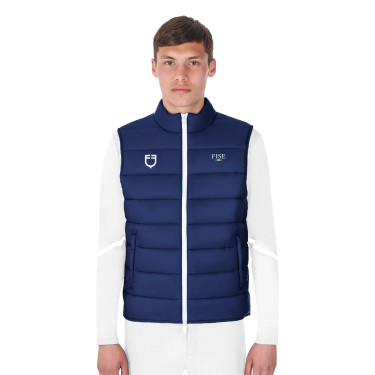 Gilet da uomo senza maniche Equestro x FISE taglio slim Blazer marine Blu marino