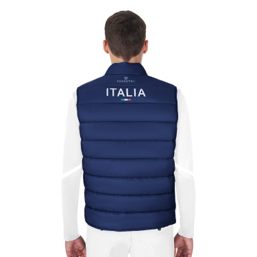 Gilet da uomo senza maniche Equestro x FISE taglio slim Blazer marine Blu marino