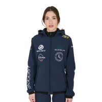 Giacca softshell Equestro New Style multilogo Blazer marine Blu marino