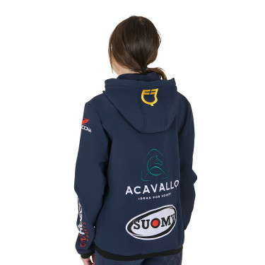 Giacca softshell Equestro New Style multilogo Blazer marine Blu marino