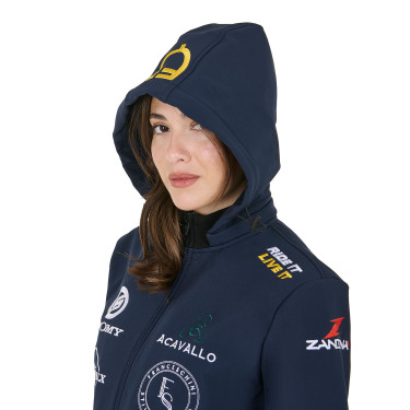 Giacca softshell Equestro New Style multilogo Blazer marine Blu marino