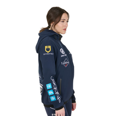 Giacca softshell Equestro New Style multilogo Blazer marine Blu marino