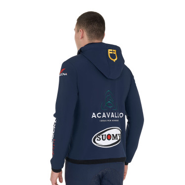 Giacca softshell da uomo Equestro New Style Multilogo Blazer marine Blu marino