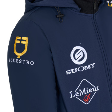 Giacca softshell da uomo Equestro New Style Multilogo Blazer marine Blu marino