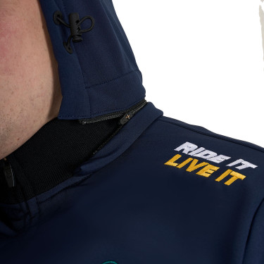 Giacca softshell da uomo Equestro New Style Multilogo Blazer marine Blu marino