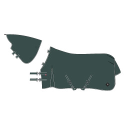Coperta da paddock Imperial Riding Basic con copricollo amovibile 300 g Verde