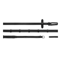 Redini in gomma 5/8" Dy'on collezione Working con fermacapi in cuoio e moschettone Nero Redini in gomma 5/8" Dy'on collezione Working con fermacapi in cuoio e moschettone Nero