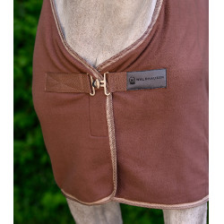 Coperta in pile Economic Waldhausen con cinghie incrociate Mocca Marrone
