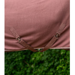 Coperta in pile Economic Waldhausen con cinghie incrociate Mocca Marrone