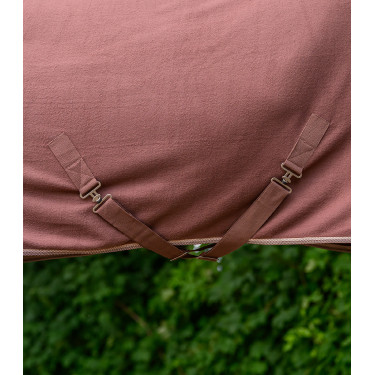 Coperta in pile Economic Waldhausen con cinghie incrociate Mocca Marrone