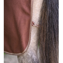 Coperta in pile Economic Waldhausen con cinghie incrociate Mocca Marrone