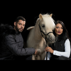 Herrenparka QUEBEC Flags & Cup Grigio mélange / nero