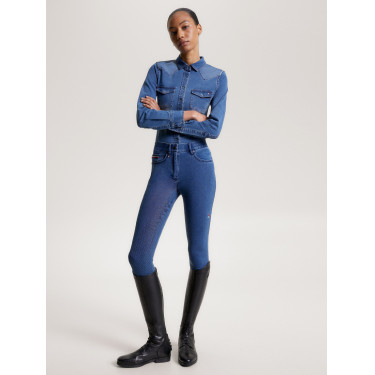 Camicia in denim Tommy Hilfiger Equestrian stretch Woodside da donna Patrimonio Blu Camicia in denim Tommy Hilfiger Equestrian stretch Woodside da donna Patrimonio Blu