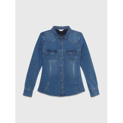 Camicia in denim Tommy Hilfiger Equestrian stretch Woodside da donna Patrimonio Blu Camicia in denim Tommy Hilfiger Equestrian stretch Woodside da donna Patrimonio Blu