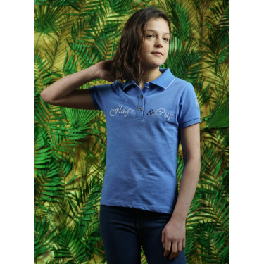 Polo bambino HEREDIA Flags & Cup Provenza Blu