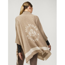 Poncho lavorato a maglia a righe Tommy Hilfiger Equestrian con chiusura Talpa Marrone Poncho lavorato a maglia a righe Tommy Hilfiger Equestrian con chiusura Talpa Marrone